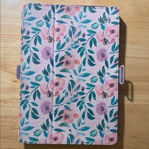 SPECK Floral Pink Tablet Case with Teal Leaf Print